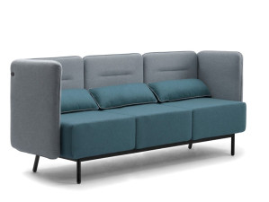 3-местный огнестойкий тканевый диван с USB-разъемом