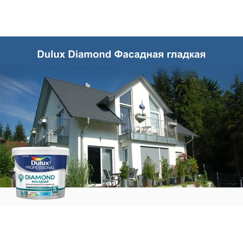 Краска для колеровки Dulux Фасадная Гладкая прозрачная база BM 4.8 л STLM-2014939 - Вид №7