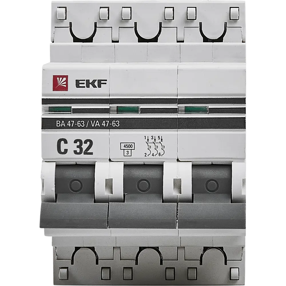 Автоматический выключатель EKF ВА47-63 3P C32 A 4.5 кА STLM-2143841 - Вид №1