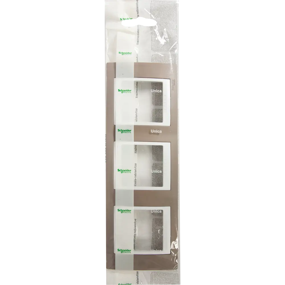 Рамка для розеток и выключателей Systeme Electric Unica 3 поста, цвет коричневый/белый STLM-2209410 - Вид №4