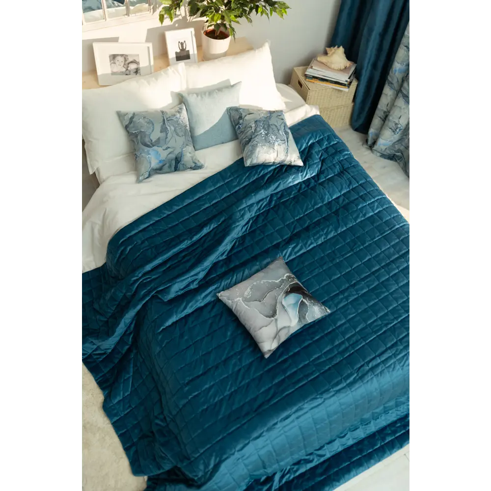 Покрывало Inspire Velvet Etna 220x240 см полиэстер цвет бирюза STLM-2167047 - Вид №3