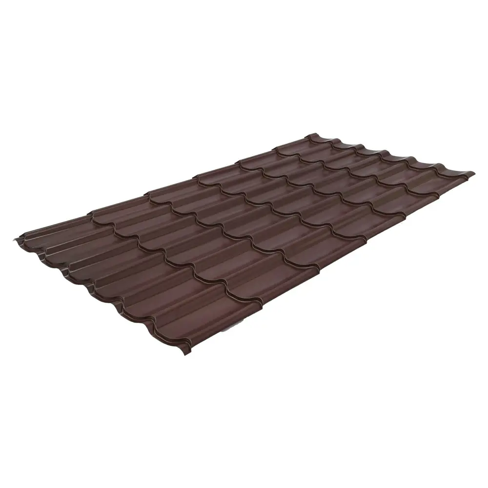 Металлочерепица 0.4 мм 2250x1180 мм RAL 8017 коричневый Santreyd STLM-2077592 - Вид №1