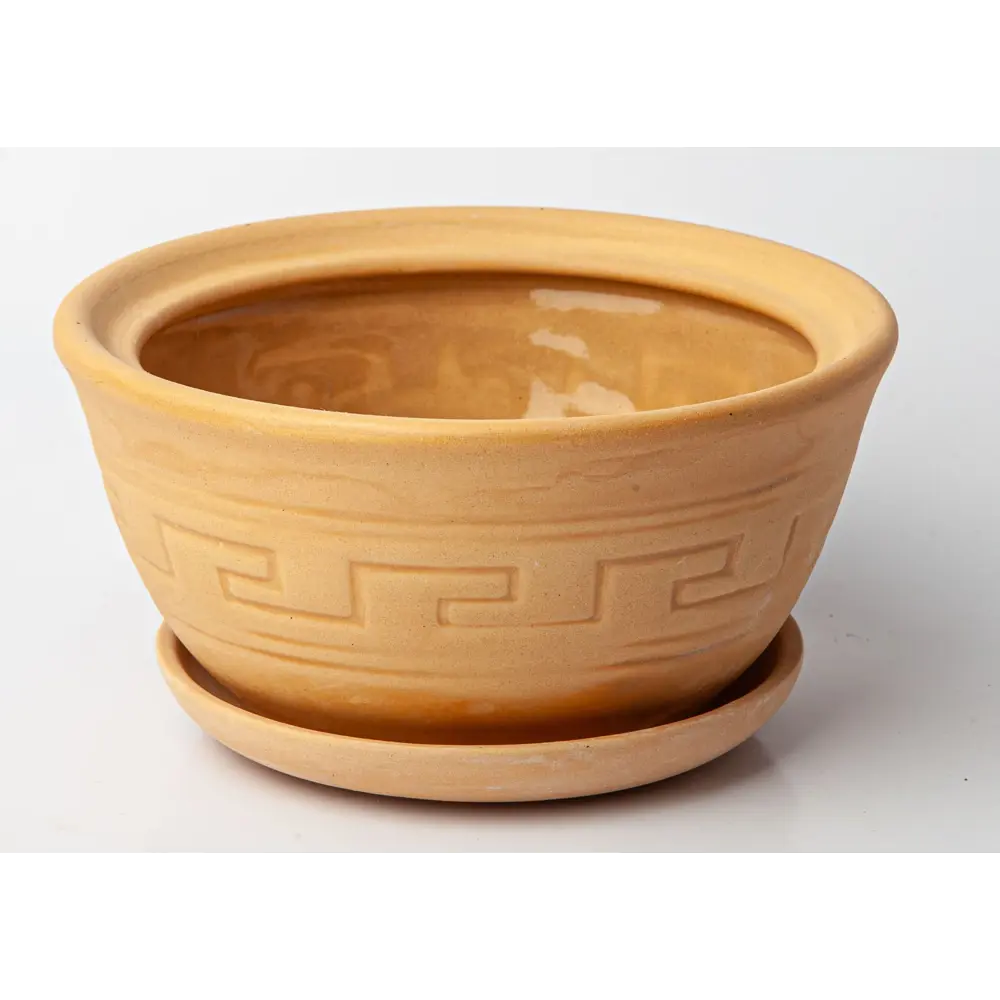 Горшок цветочный Gonchar Меандр №3 ø14 h10 v0.6 л керамика медный STLM-2179527