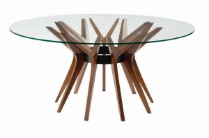 Roche Bobois Круглый стол из дерева и стекла