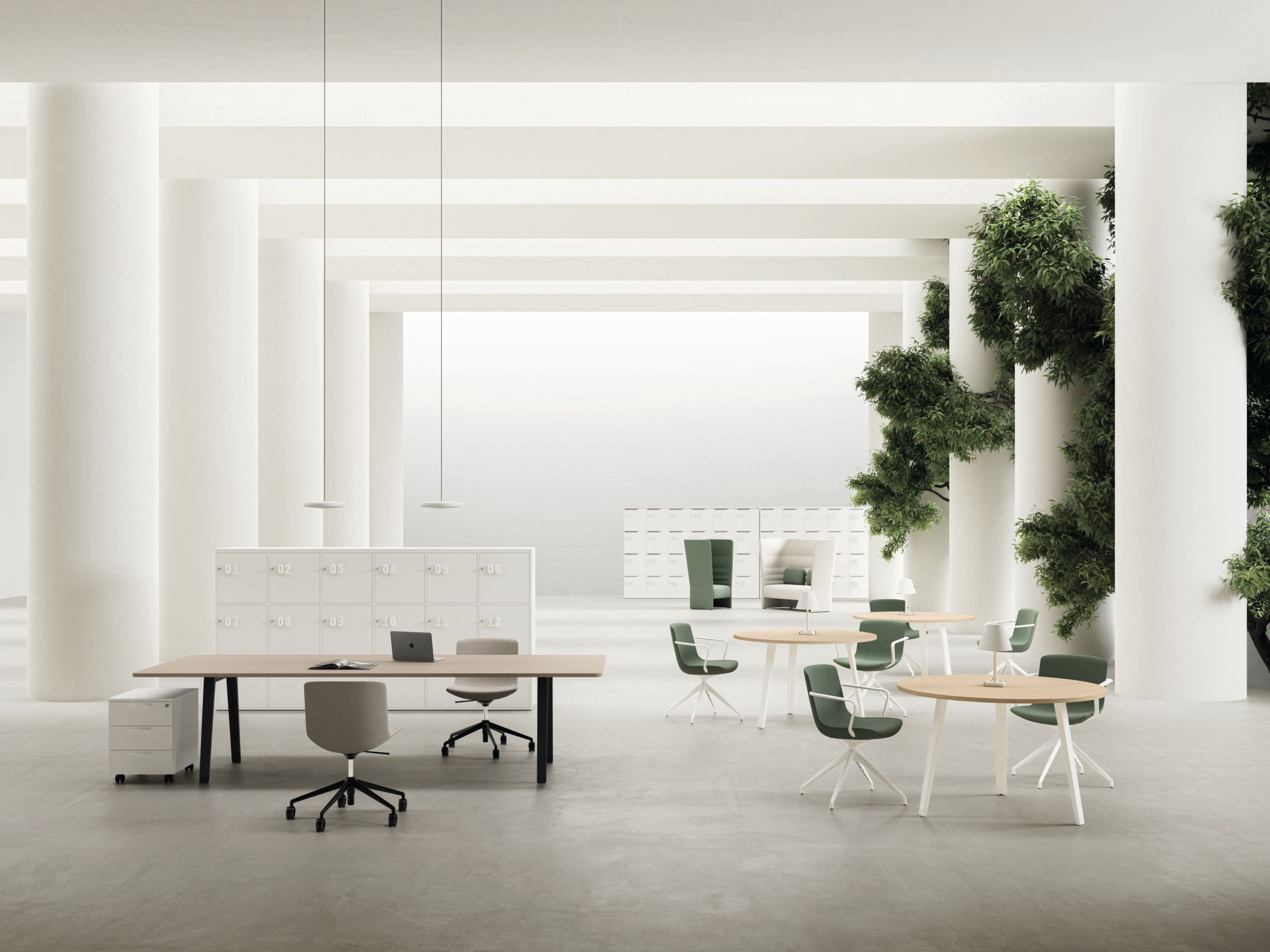 Круглый стол для совещаний из меламина и металла DVO E-Place ARCH-00011809