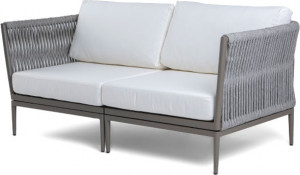 266 "Касабланка" диван плетеный двухместный, серый 4SIS