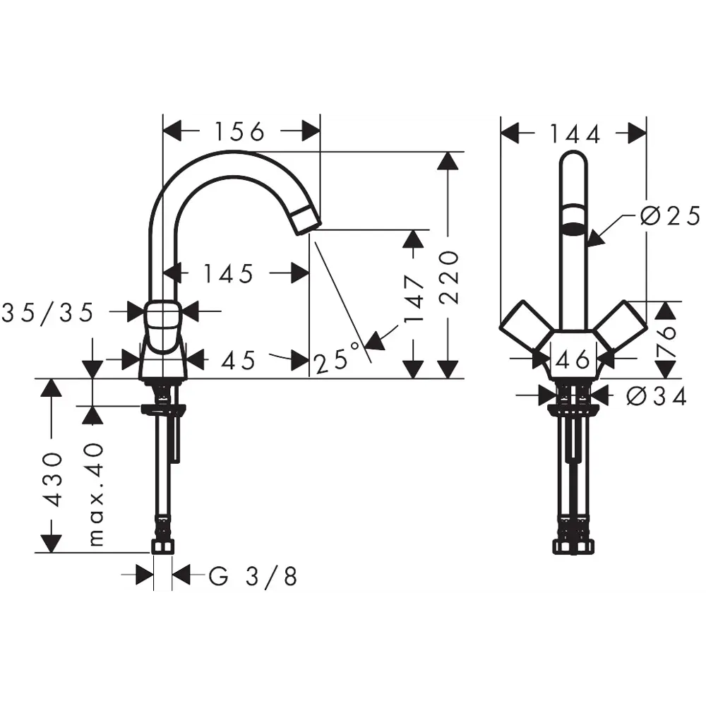 Смеситель для раковины Hansgrohe 71221000