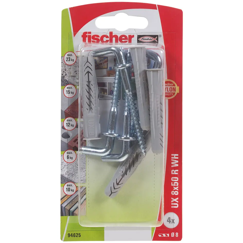 Дюбель универсальный Fischer UX с прямым крюком 8x50 мм нейлон 4 шт. 12468778 STLM-2072101  - Вид №2