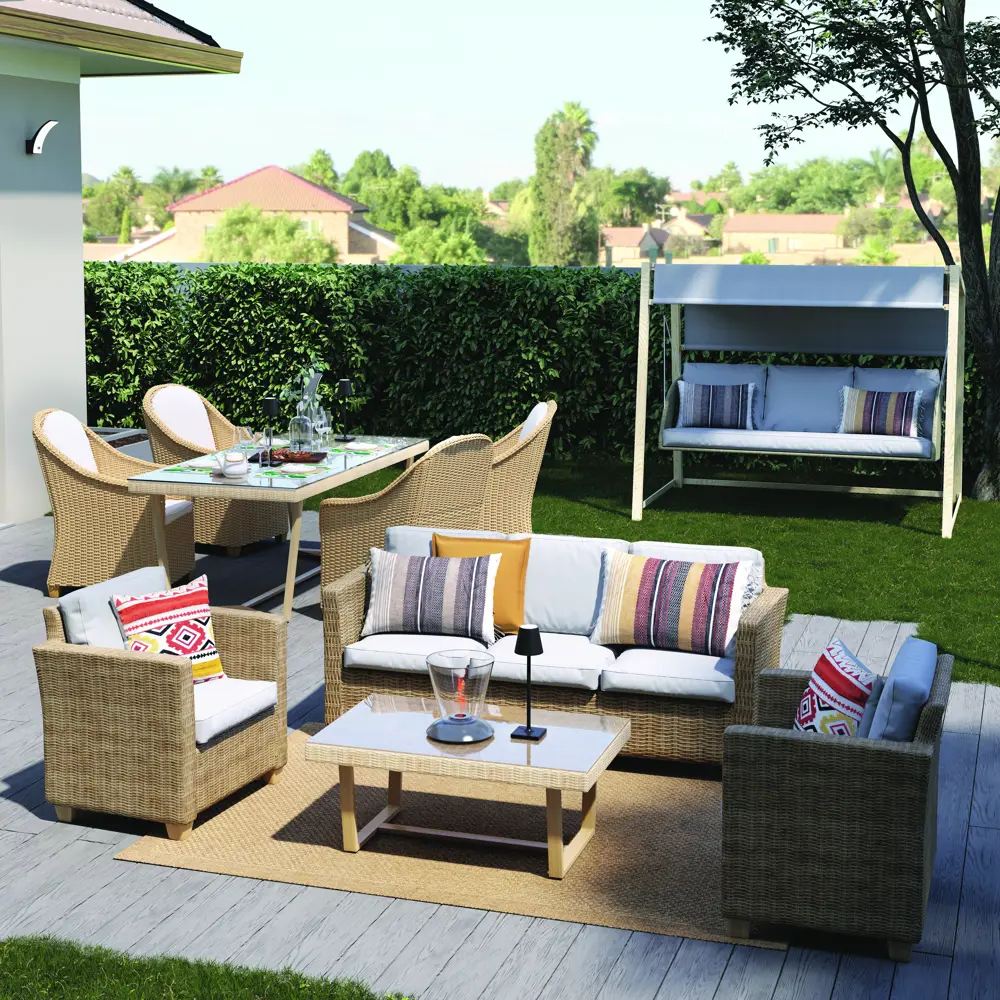 Набор садовой мебели Naterial Medena полиротанг цвет бежевый STLM-2075461 - Вид №7