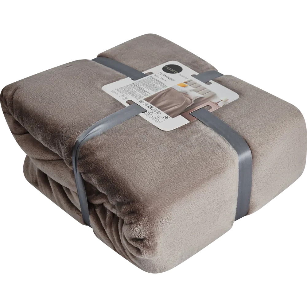 Плед Inspire Flamingo 200x220 см микрофибра цвет серо-коричневый STLM-2073535 - Вид №2