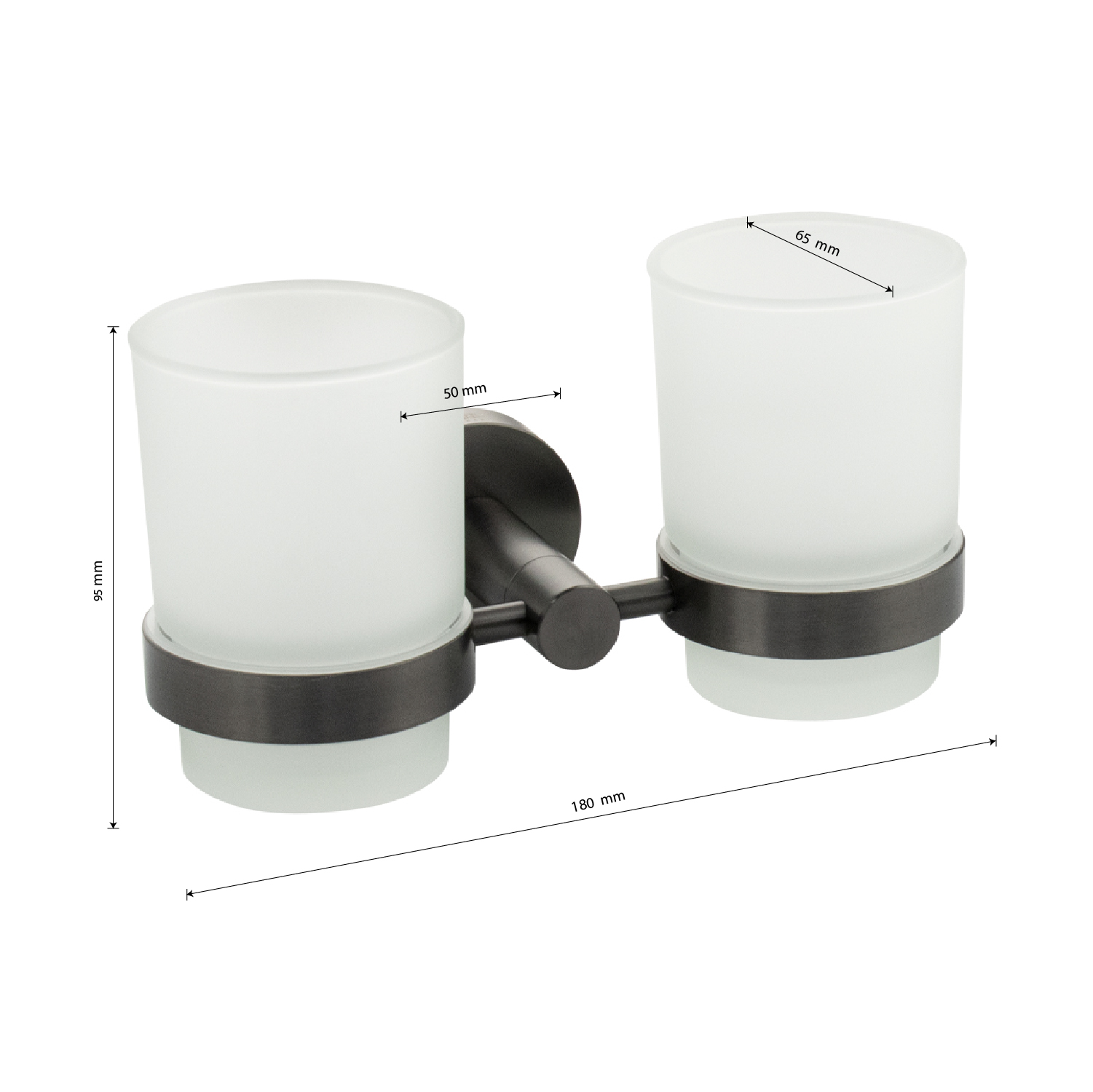 GFmark - Стакан + стакан с креплением к стене, ГРАФИТ, код: 78160  - Вид №2