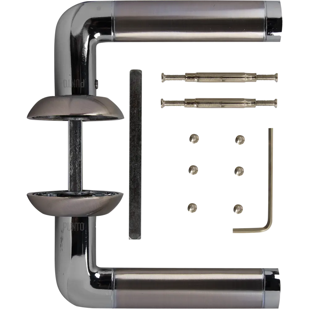 Комплект дверных ручек без запирания SET45/A REX TL/HD SN/CP-3 матовый никель/хром PUNTO STLM-2112361 - Вид №6