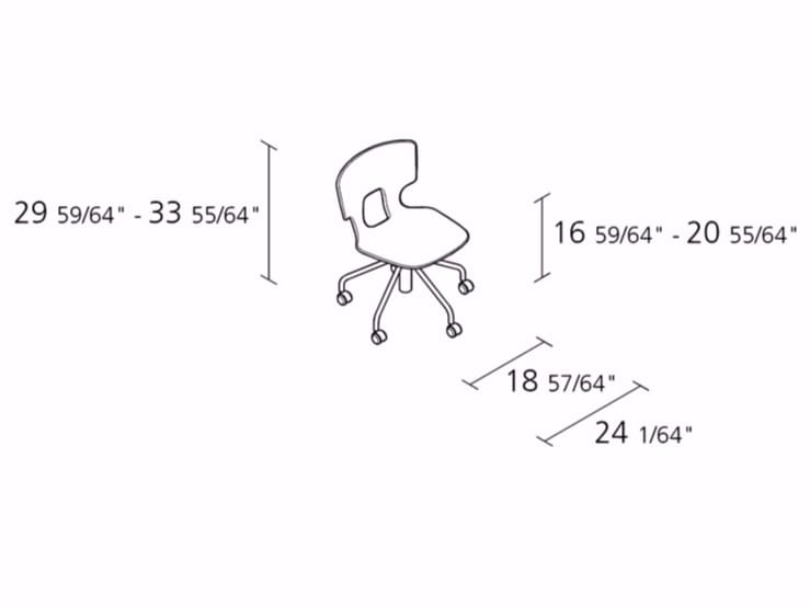 Регулируемое по высоте вращающееся кресло с колесами Alias Enna Erice ARCH-00056128 - Вид №2