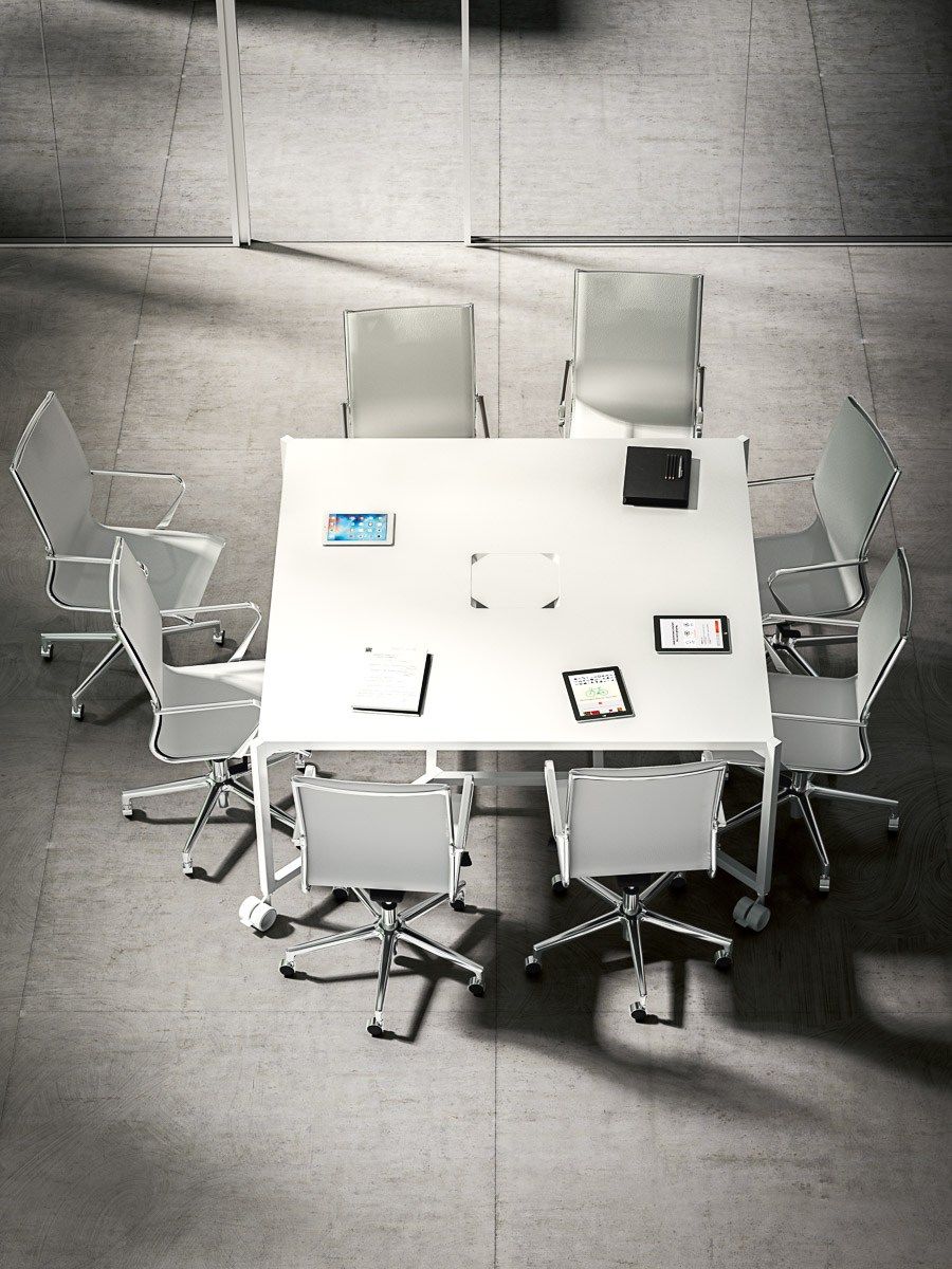 Квадратный стол для совещаний с системой кабельной втулки FANTONI концентратор ARCH-00031476 - Вид №2