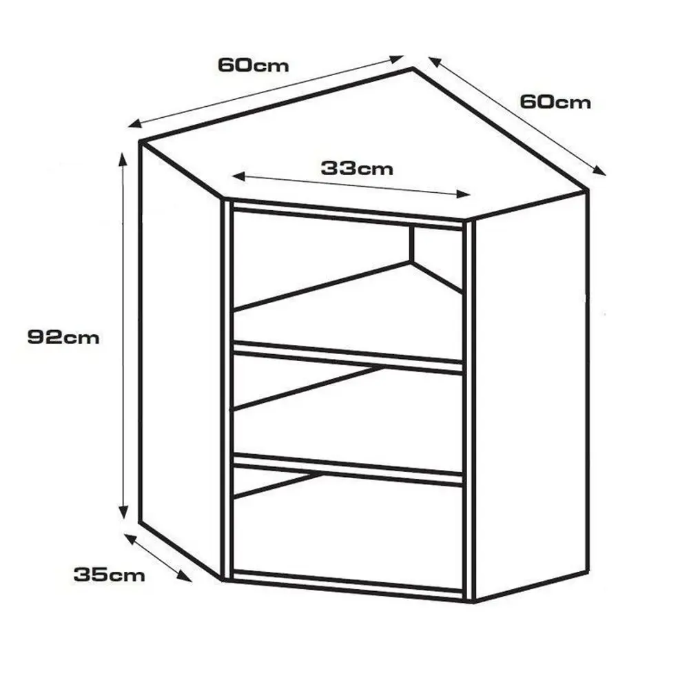 Каркас навесной угловой 60x92x60 см, ЛДСП, цвет белый 82286705 STLM-2132665 DELINIA  - Вид №5