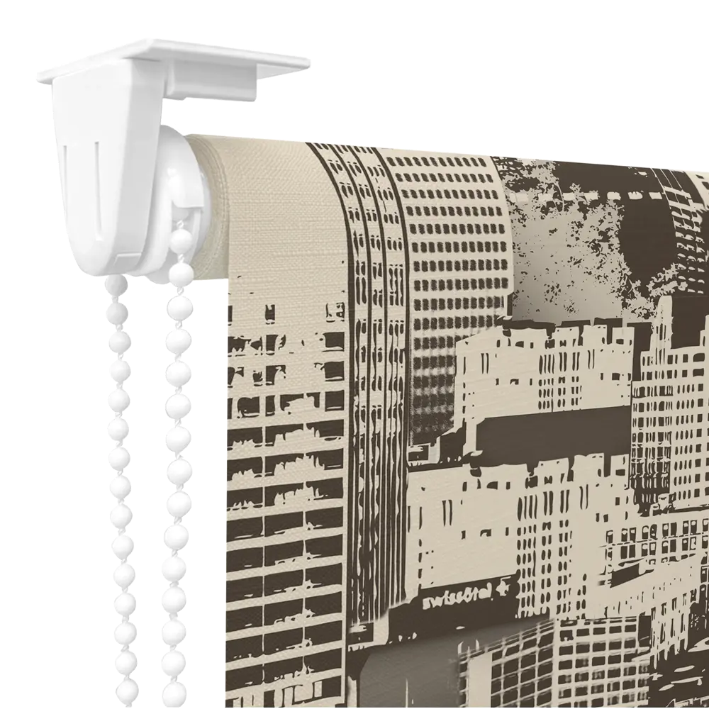 Штора рулонная Мегаполис 70x160 см черно-бежевая DOMLEGRAND STLM-2051270 - Вид №1