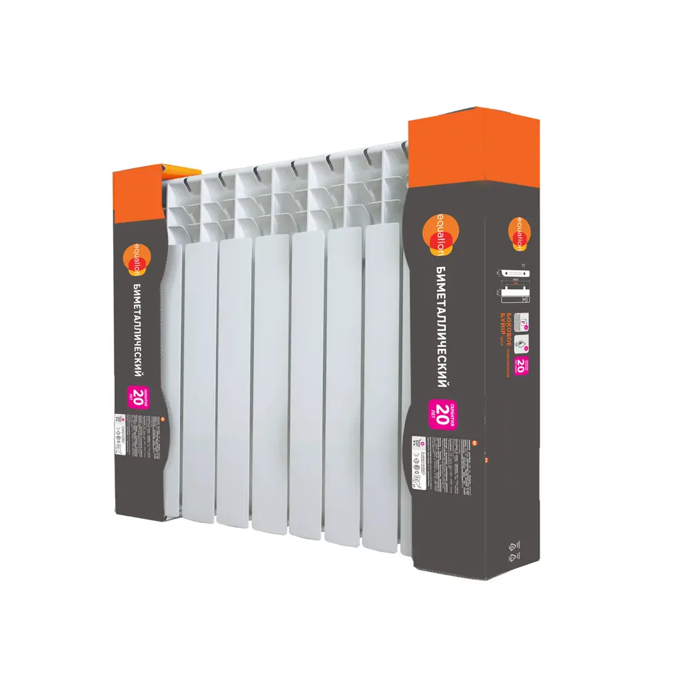 Биметаллический радиатор Equation 500/80 - 4 секции с боковым подключением 87477647 STLM-0073988 - Вид №6