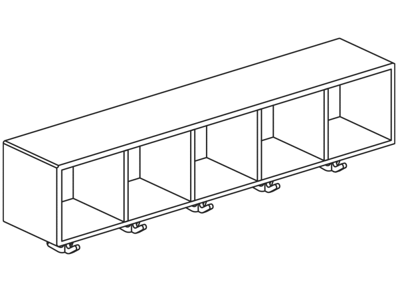 M20.02.003 Модуль ряда, 5 мест с эластичными тройными крючками HEWI Kids - Вид №3