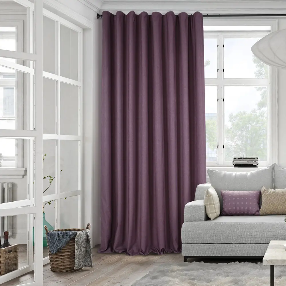 Штора на ленте Дентон 160x280 см цвет сиреневый MIAMOZA STLM-2161344 - Вид №4