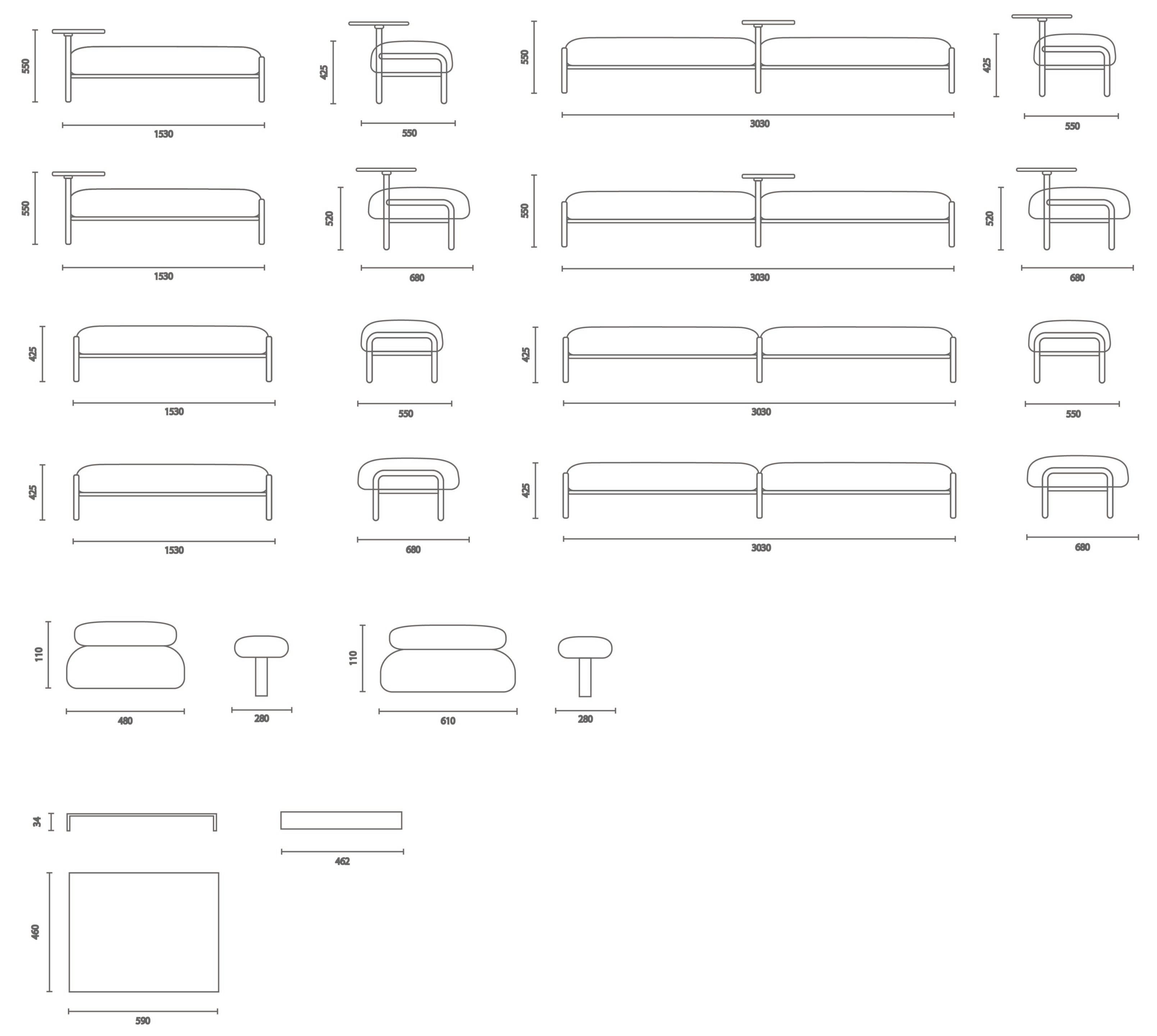 Модульная скамья из ткани KVN Design Furniture Nomadic ARCH-00131331 - Вид №8