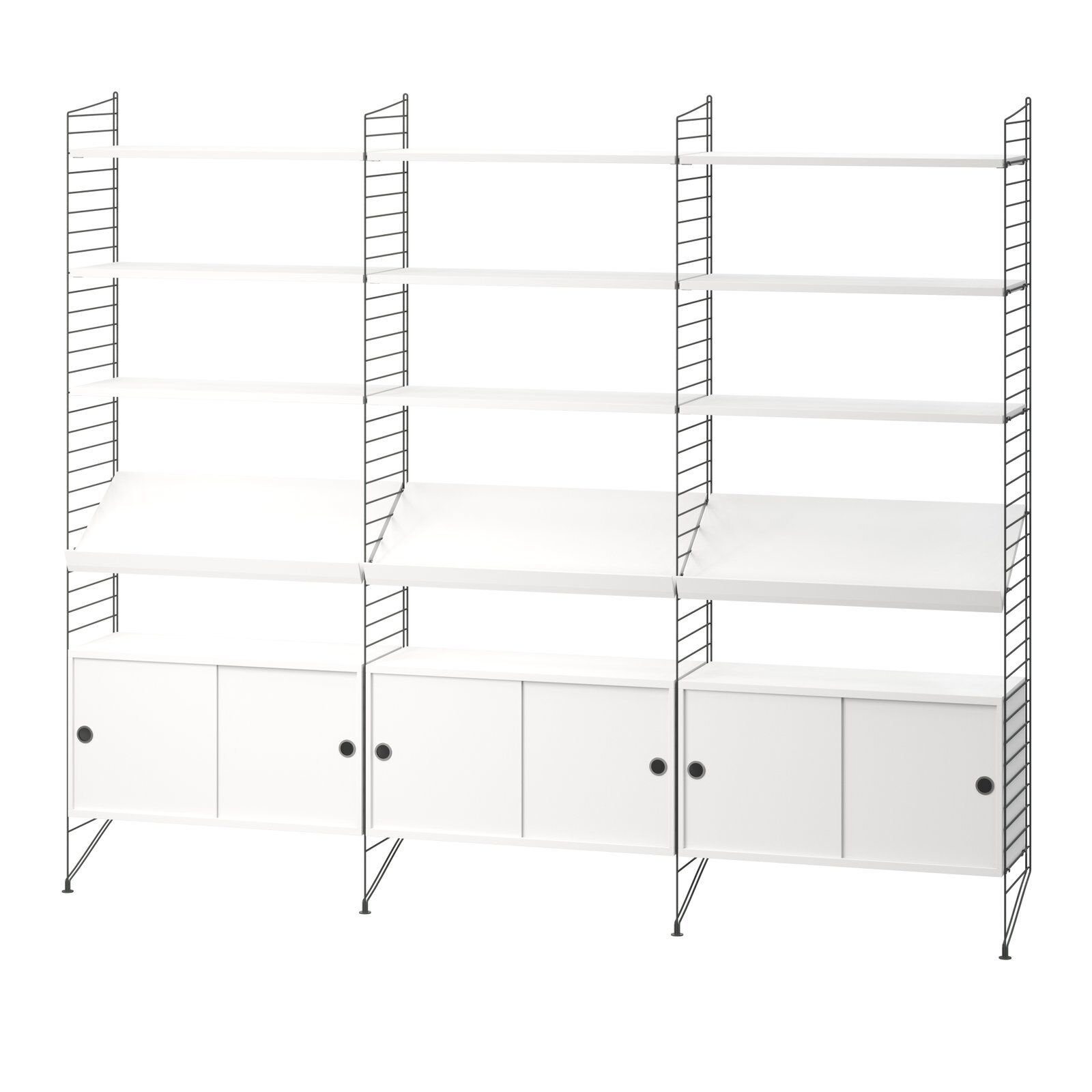 Секционный книжный шкаф из стали с порошковым покрытием String Furniture LIVING ROOM G ARCH-00113877 - Вид №16