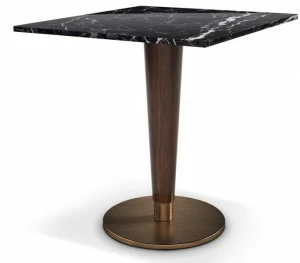 Porustudio Квадратный стол с деревянной основой и мраморной столешницей