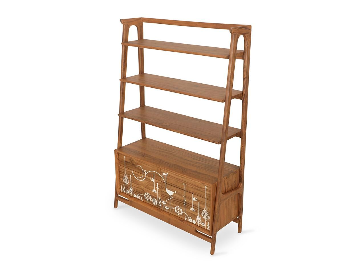 Книжный шкаф из тикового дерева Alankaram WIMA ARCH-00134655 - Вид №2
