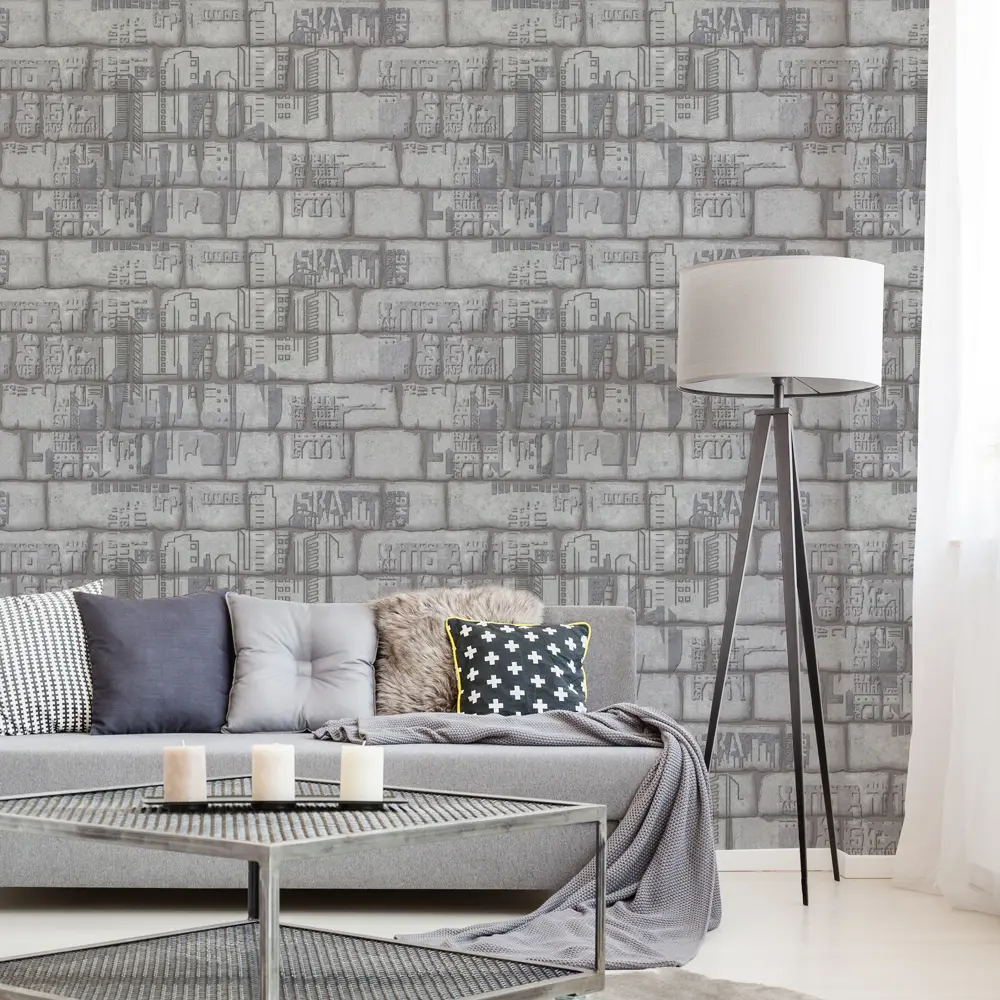 Обои виниловые Аспект Ру Бруклин серые 1.06 м 70311-14 STLM-2072243 - Вид №2