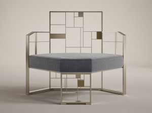 Латунное кресло с подлокотниками