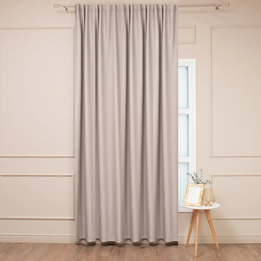 AMORE MIO Штора на ленте бежевая для спальни 200×295 см 89433192 STLM-1580129