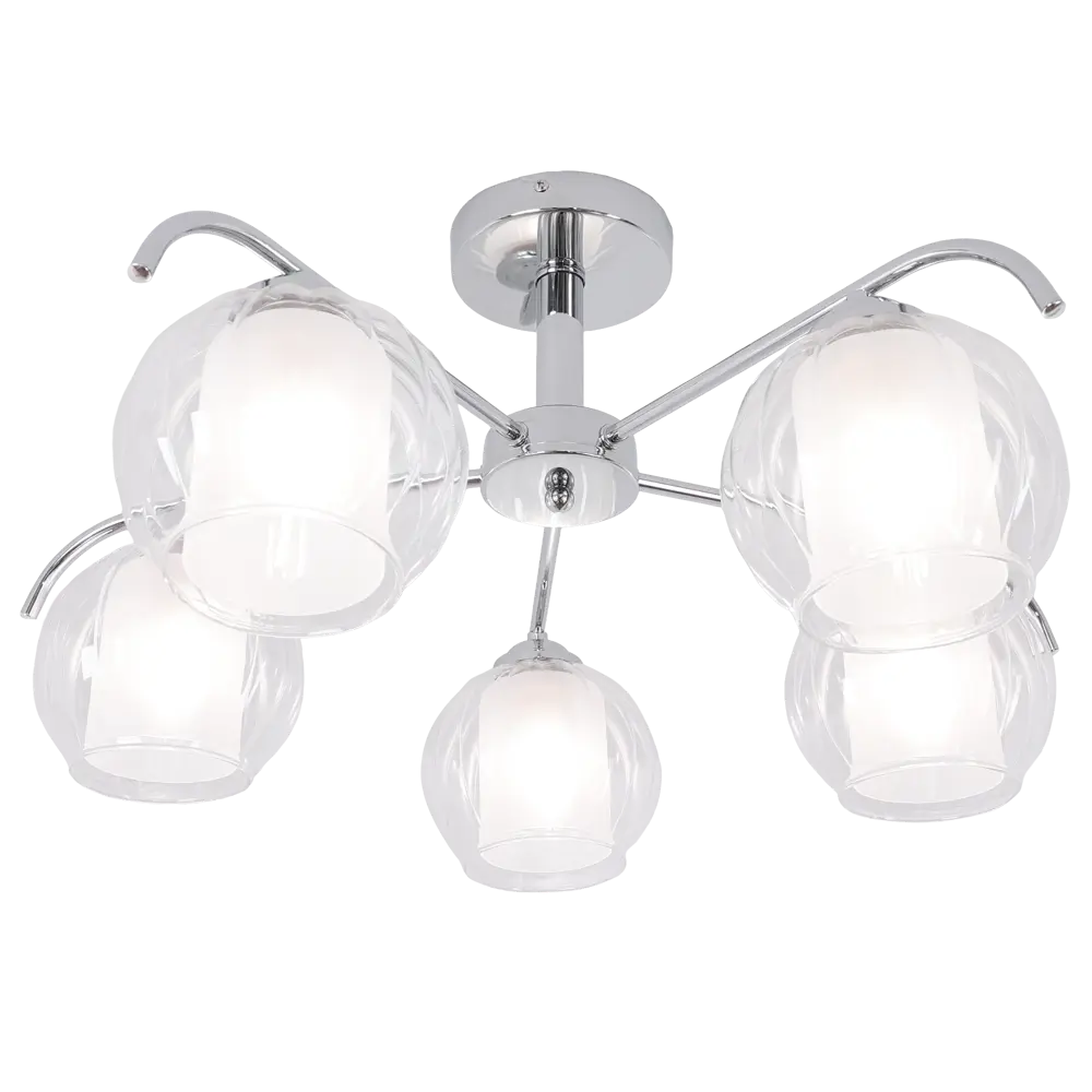 Люстра SCHAFFNER Divo 4410 - неоклассическая пятирожковая с хромированной штангой 89426417 STLM-1571461 - Вид №2