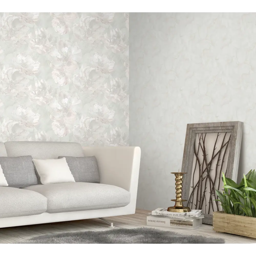 Флизелиновые обои Victoria Stenova Jenny зеленые с цветочным рисунком 1.06 м 89423665 STLM-1566163 - Вид №5