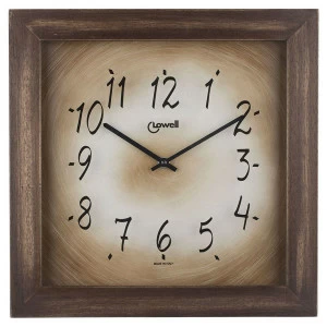 Часы настенные кварцевые с металлическим циферблатом 30 см коричневые Lowell LOWELL  00-3872966 Коричневый