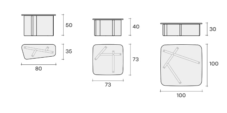 Журнальный столик из дерева и стекла FIAM ITALIA TYPE ARCH-00021183 - Вид №4