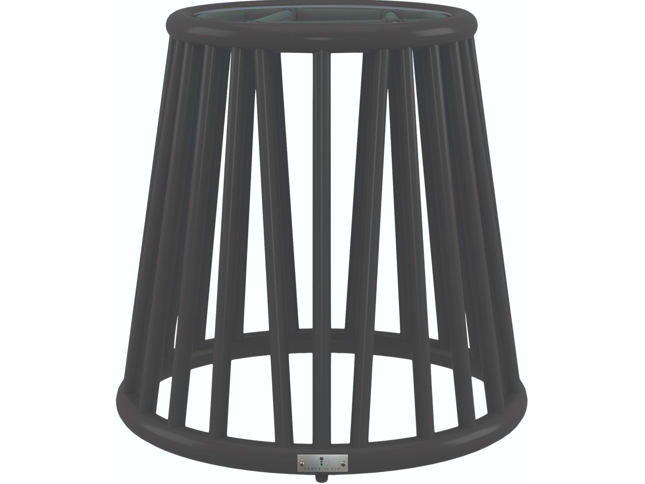 Круглый алюминиевый и стеклянный садовый столик JANUS et Cie Kyoto Alu ARCH-00017062