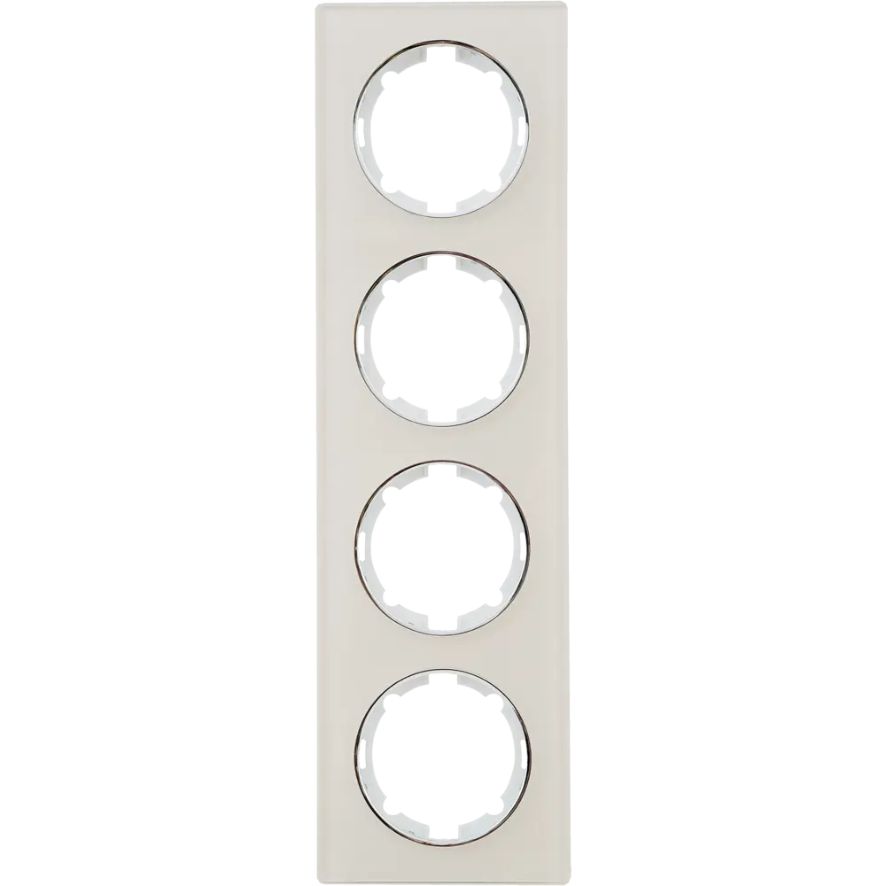 ONEKEYELECTRO Стеклянная рамка для розеток Florence бежевая на 4 поста 82838529 STLM-0036860