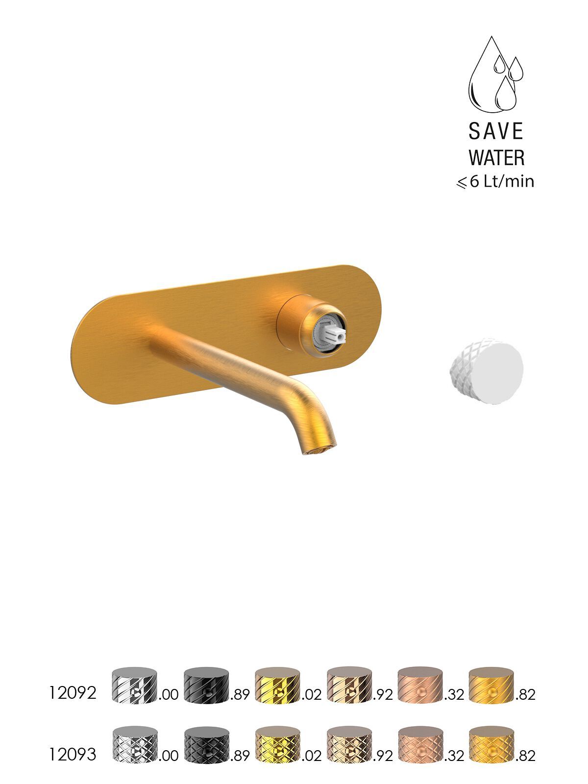 Настенный смеситель для раковины с ограничителем расхода Rubinetterie Frattini Pepe XLS ARCH-00147857 - Вид №17