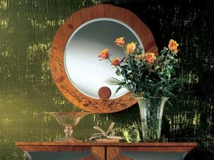 Carpanelli Зеркало настенное круглое в раме Zebrano