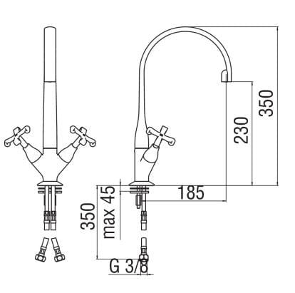 Смеситель для кухни с поворотным изливом Nobili Carlos Primero ARCH-00148105 - Вид №3
