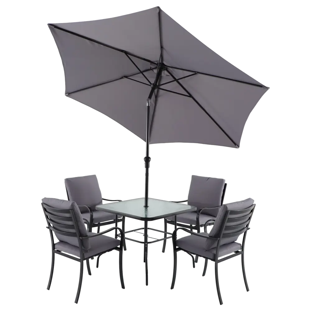 Naterial Rono: набор садовой мебели с 4 креслами, столом и зонтом 84252500 STLM-0047504 - Вид №6