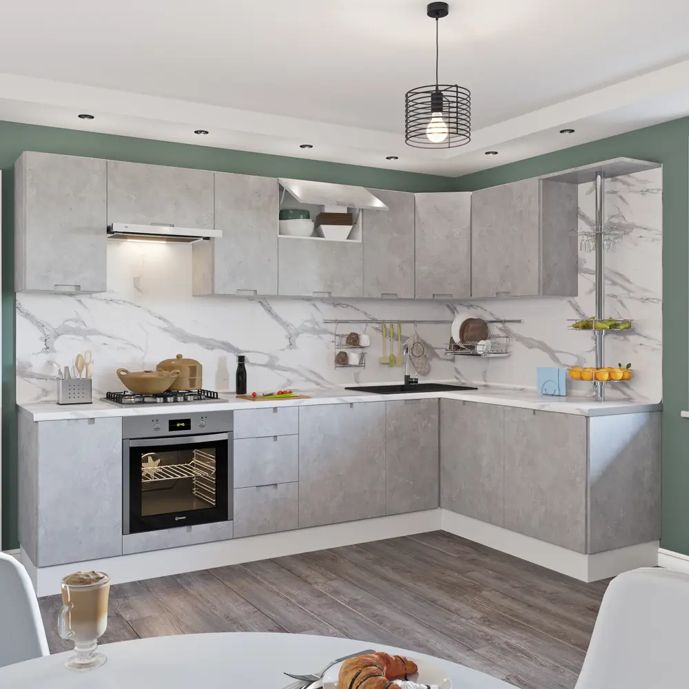 Фасад для кухонного ящика Берлин 39.7x25.3 см Delinia ID МДФ цвет серый STLM-2180869 - Вид №14