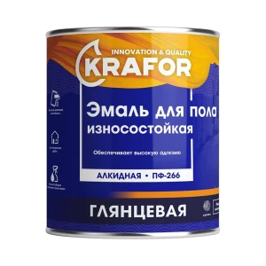 Эмаль Krafor Пф-266 цвет красно-коричневый 6 кг