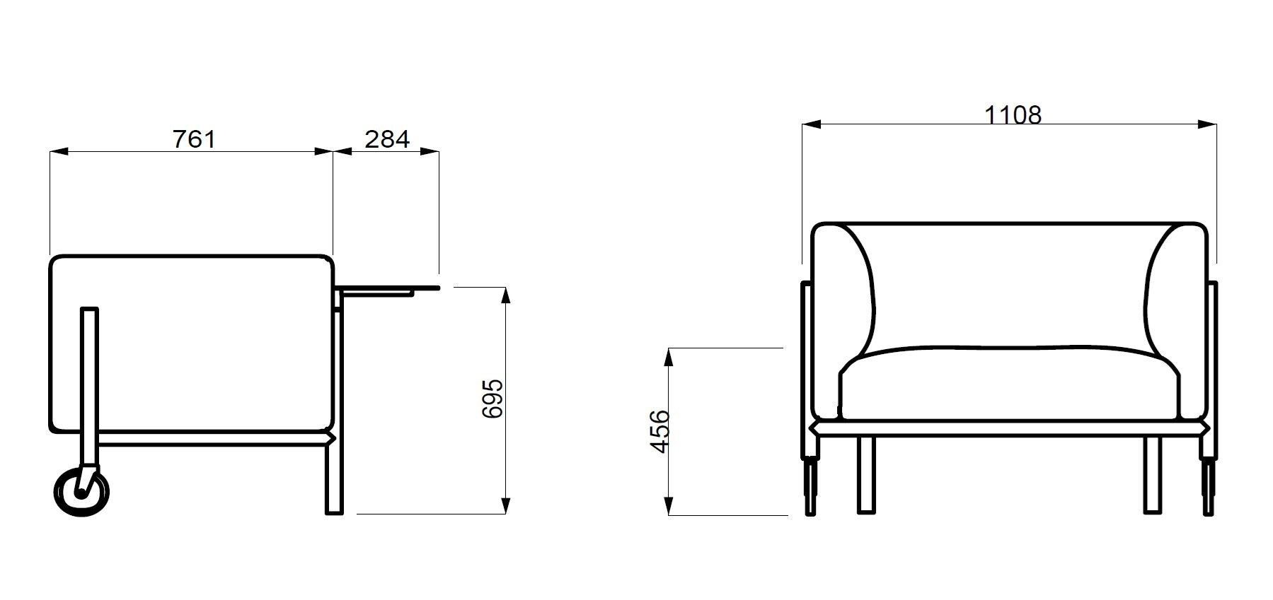 Кресло с колесами с подлокотниками Cider Edition камердинер ARCH-00089468