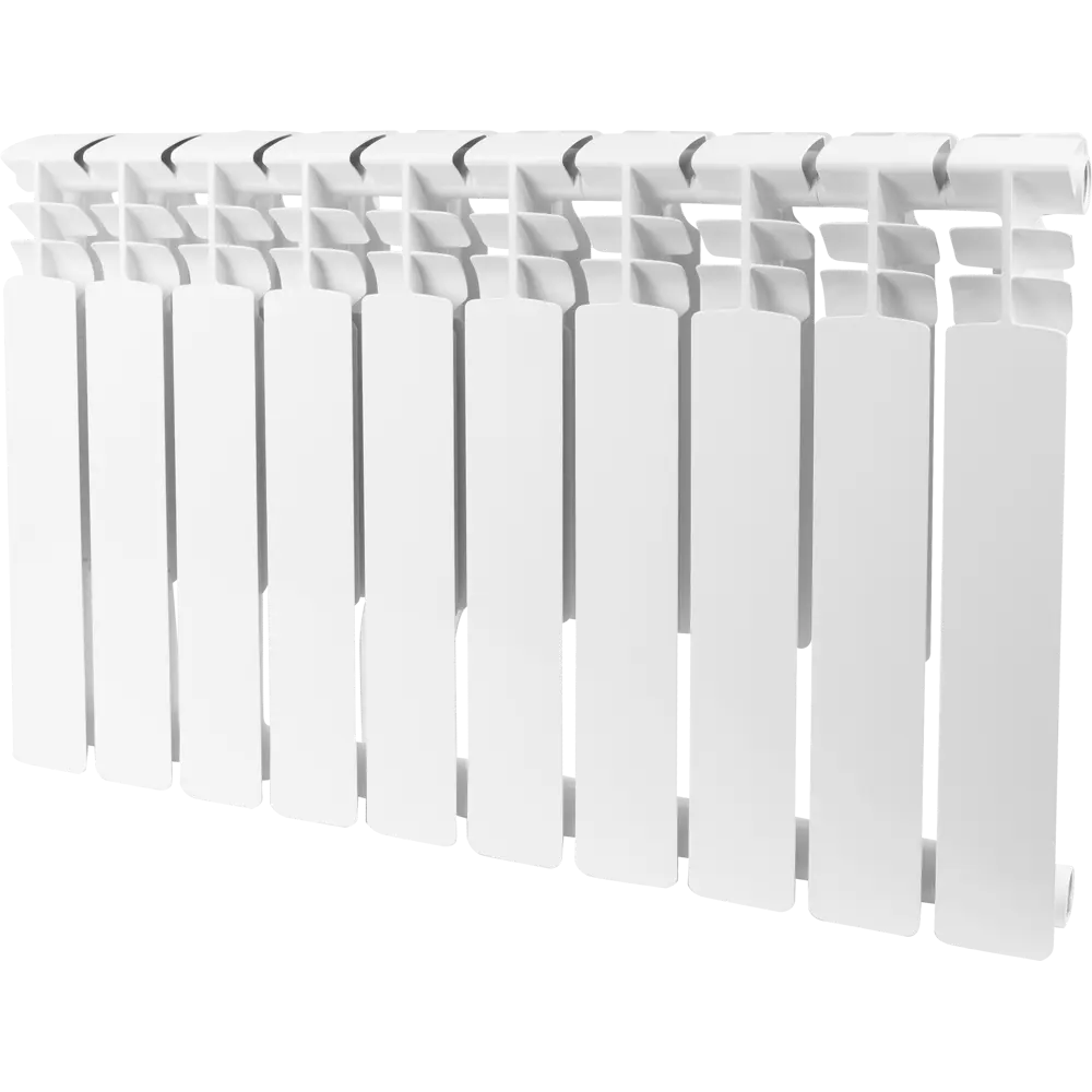 Радиатор секционный Monlan Bimetal 500/80 10 секций боковое подключение биметалл белый STLM-2051663 - Вид №1