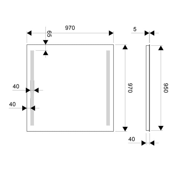 Квадратное зеркало со встроенным настенным освещением Spekkio Star LED ARCH-00103722 - Вид №2