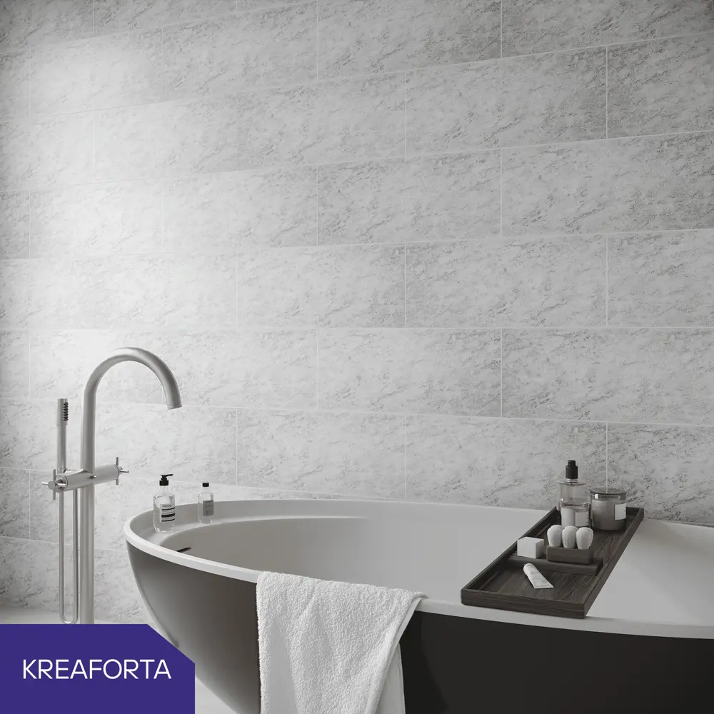 Панель ПВХ KREAFORTA Сильвия белый 1200x250x10 мм 1.2 м² (4 шт.) STLM-2143056 - Вид №1