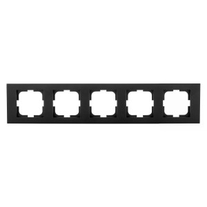 90802300 Рамка для розеток и выключателей Grano 5 постов цвет черный металлик STLM-0389059 OVIVO