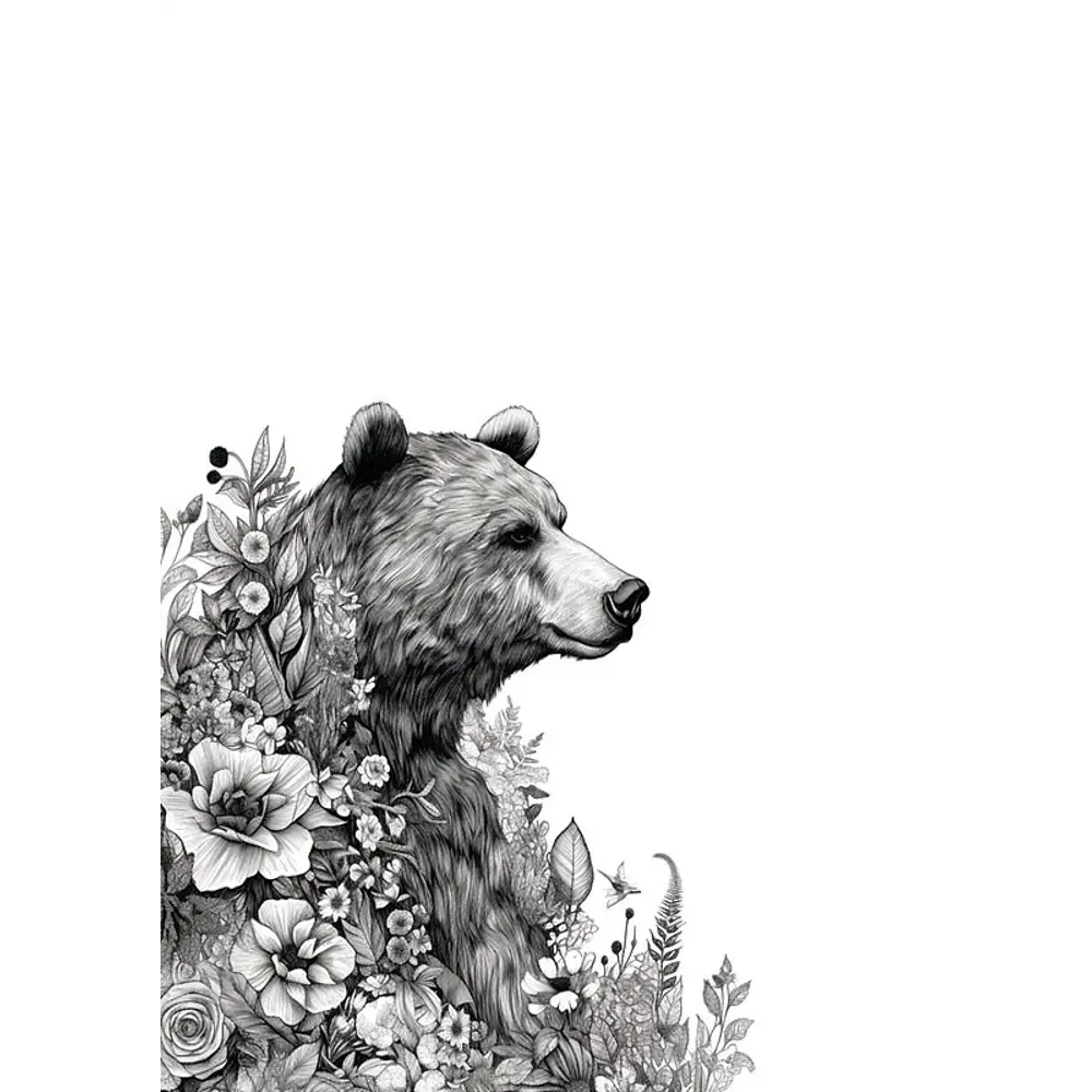Постер Медведь в цветах 21x29.7 см АРТ ДИЗАЙН STLM-2206065