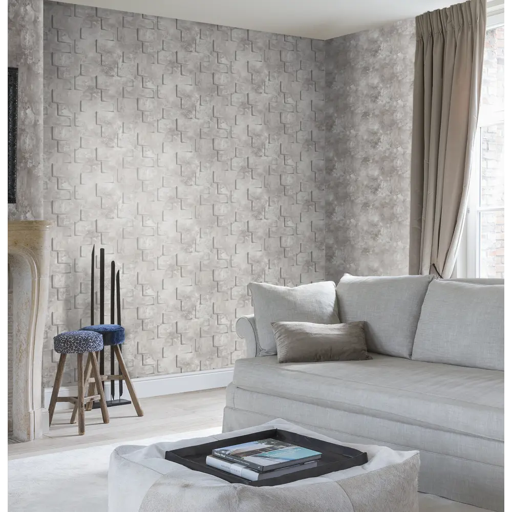 Обои флизелиновые Inspire Muro бежевые 1.06 м 193503 STLM-2121899 - Вид №4