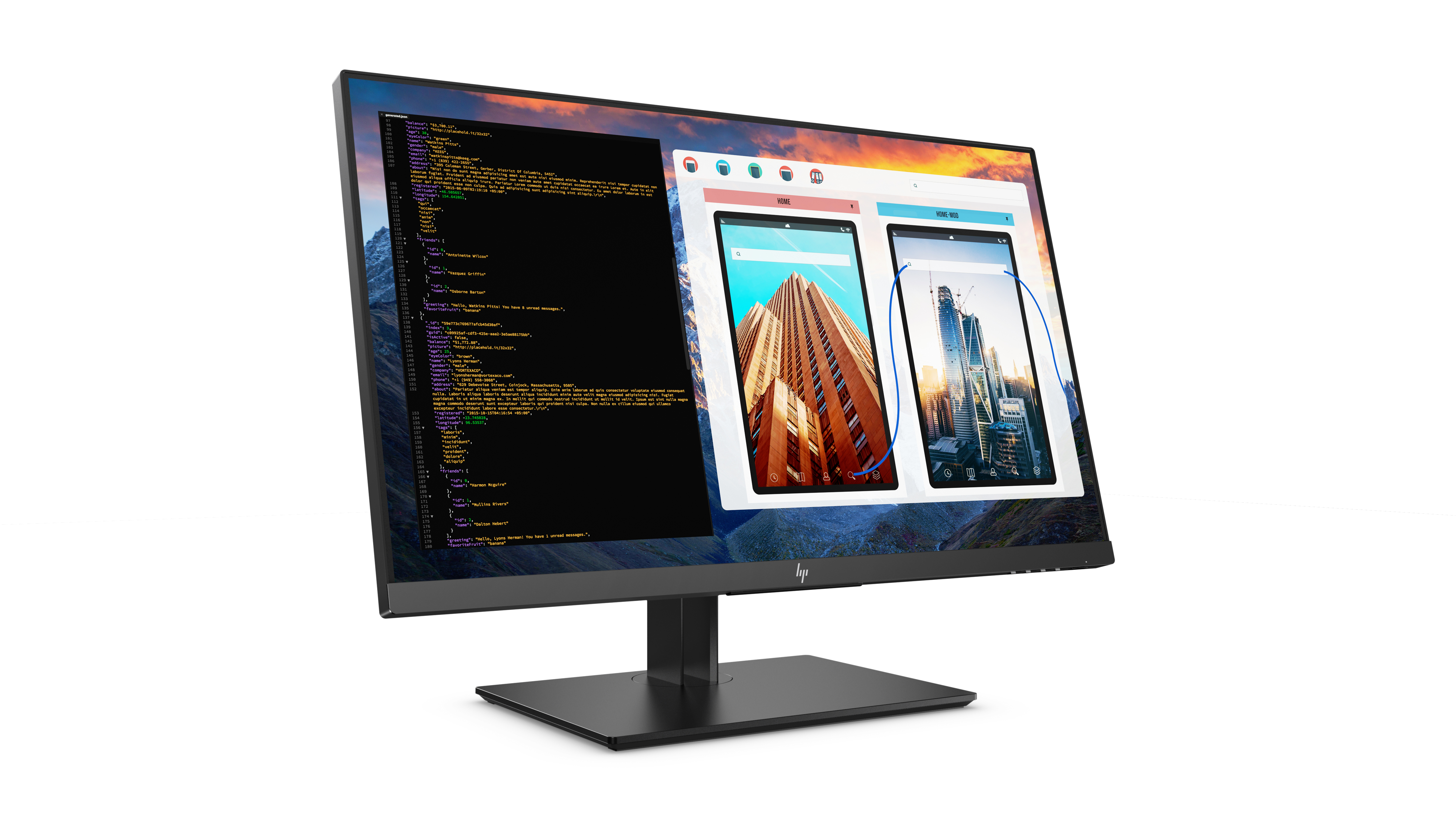 2TB68A4#ABB z27 4k uhd monitor 3840х2160 16:9 ips 350 cd/m2 1300:1 178°/178° hdmi usb 3.0 dp energy star epeat black (repl j3g07a4) HP Santreyd  - Вид №2